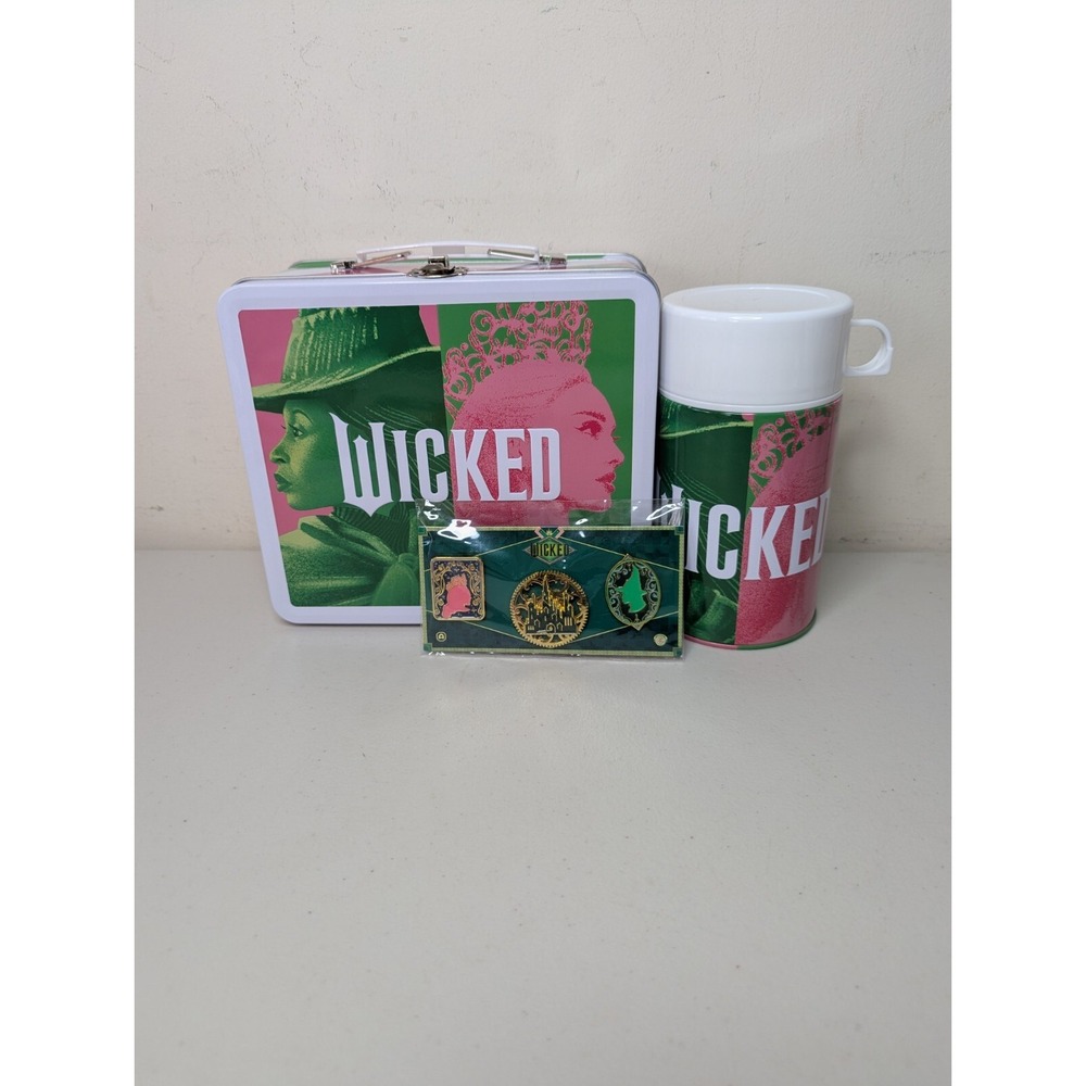 Wicked Movie Alamo Drafthouse Bundle Embossed Tin Lunchbox, Thermos & Pin Set